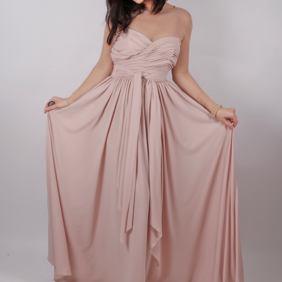 Vintage FARINAE Collection  Pink Maxi Gown - Picture 1 of 8